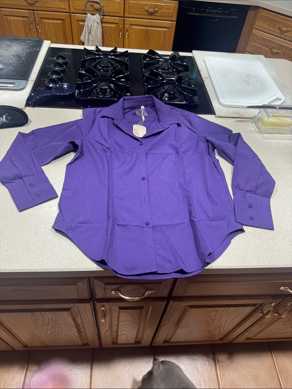 Purple Women's Button-Up Shirt Jacket